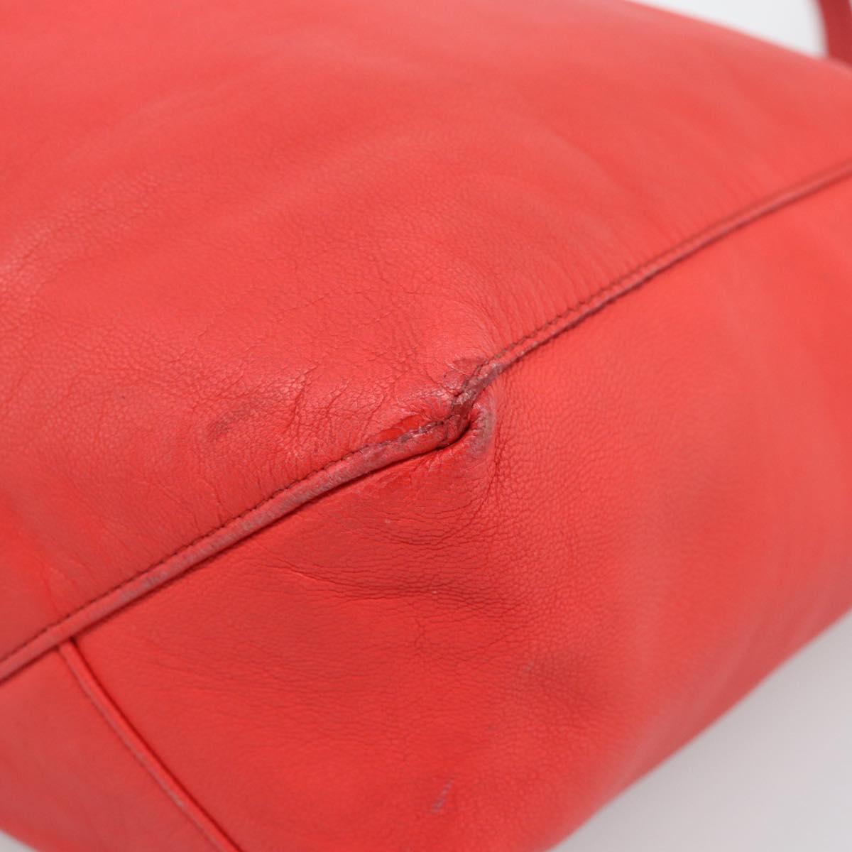 CELINE Tote Bag Leather Red Auth bs15628