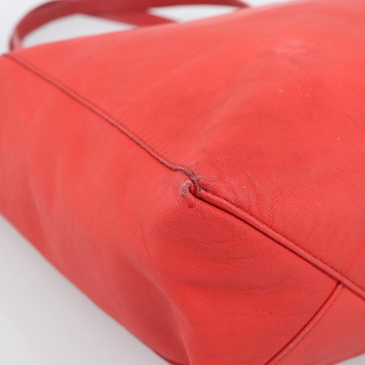 CELINE Tote Bag Leather Red Auth bs15628