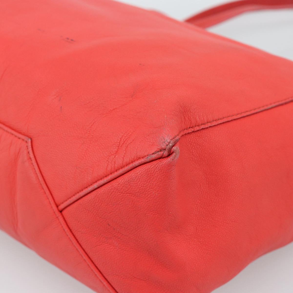 CELINE Tote Bag Leather Red Auth bs15628