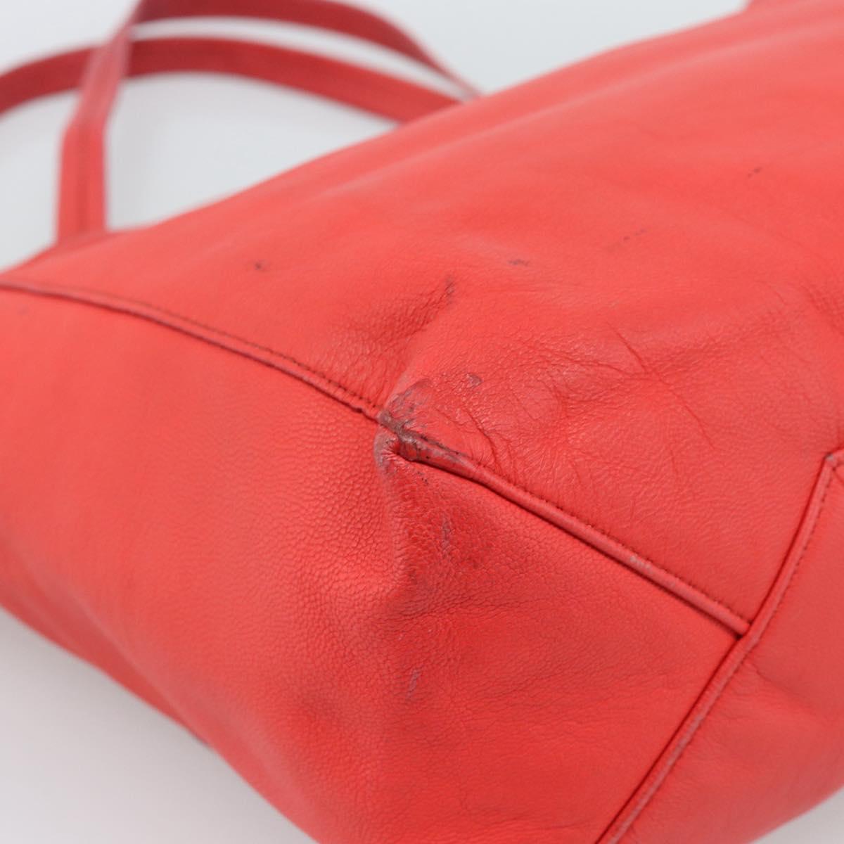 CELINE Tote Bag Leather Red Auth bs15628