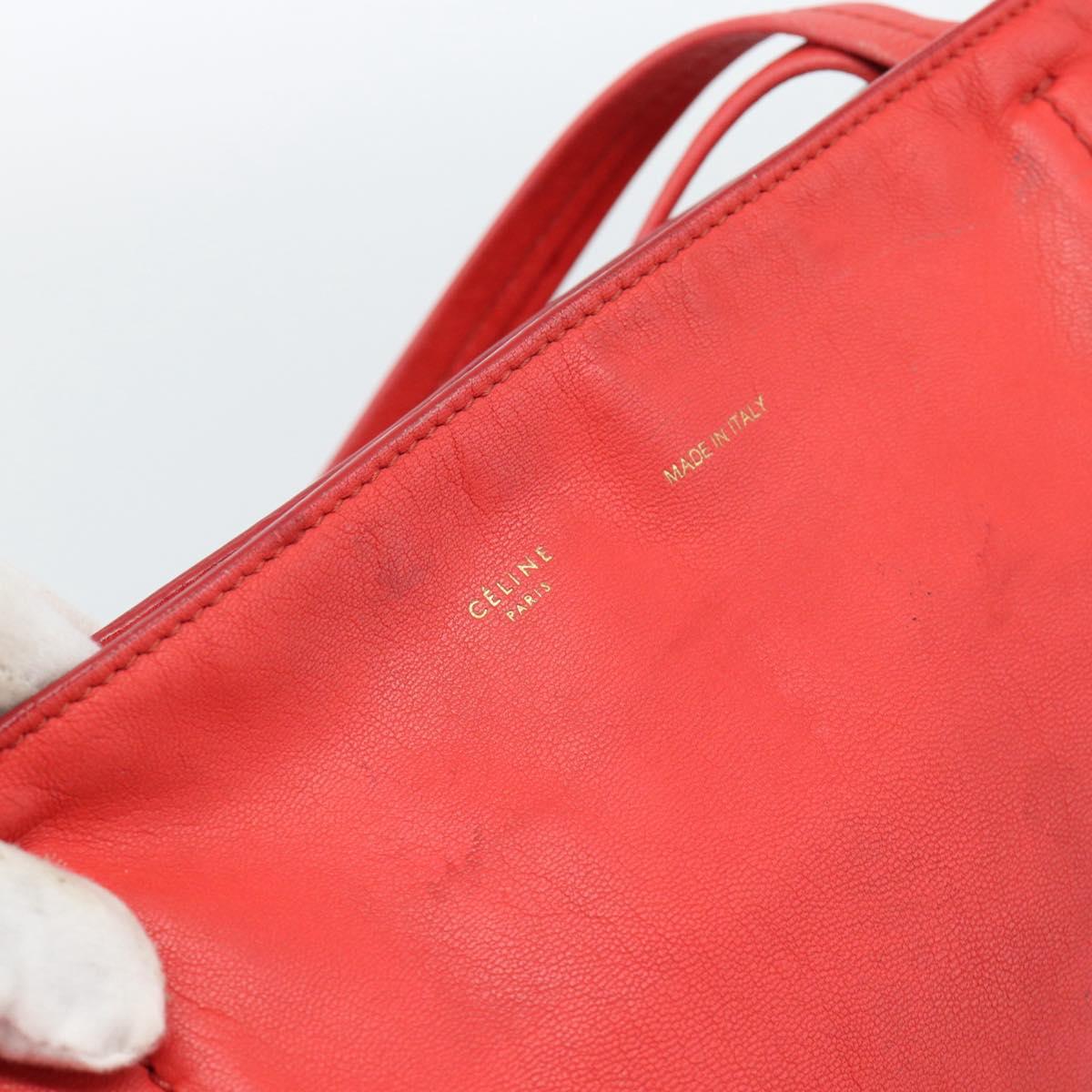 CELINE Tote Bag Leather Red Auth bs15628