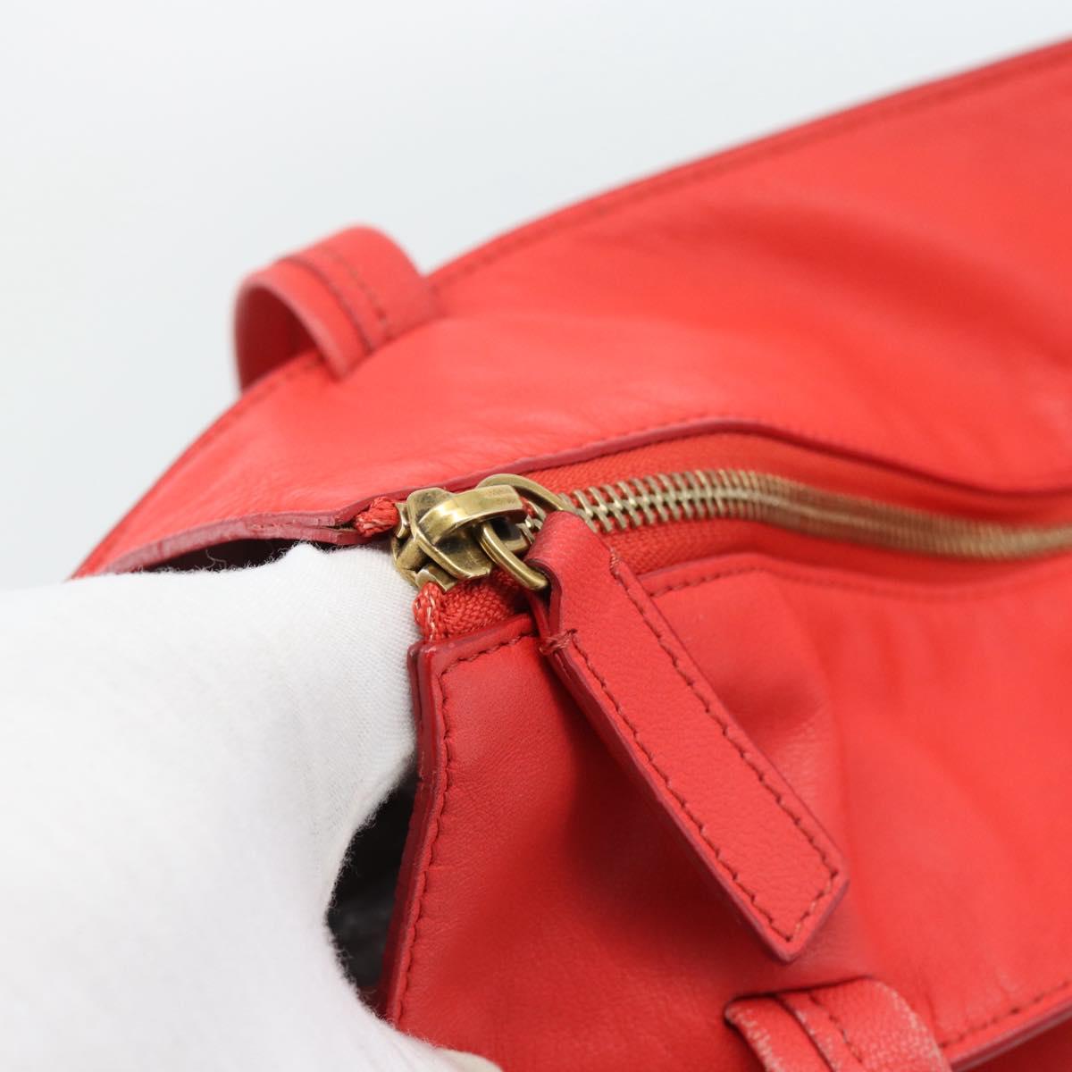 CELINE Tote Bag Leather Red Auth bs15628