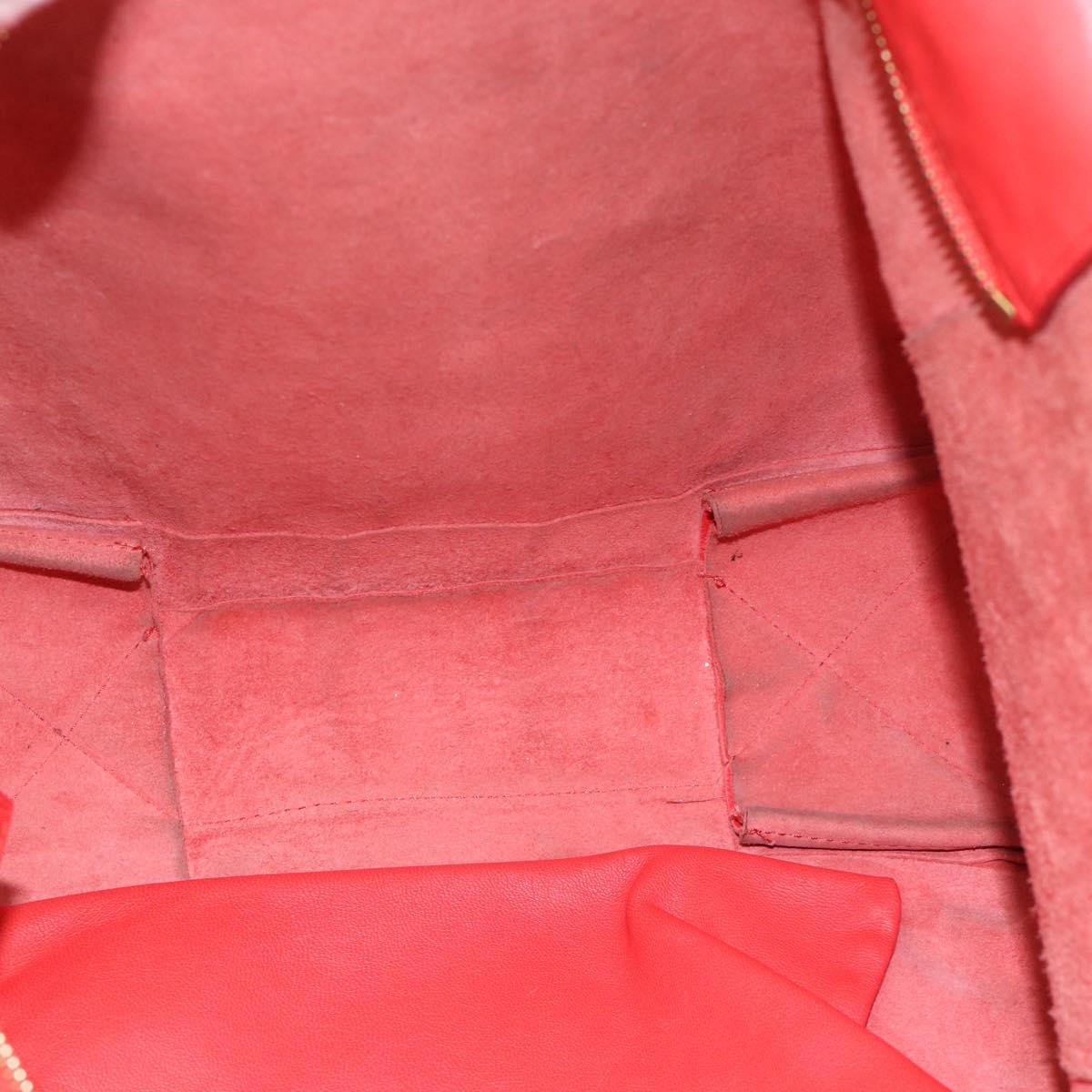 CELINE Tote Bag Leather Red Auth bs15628