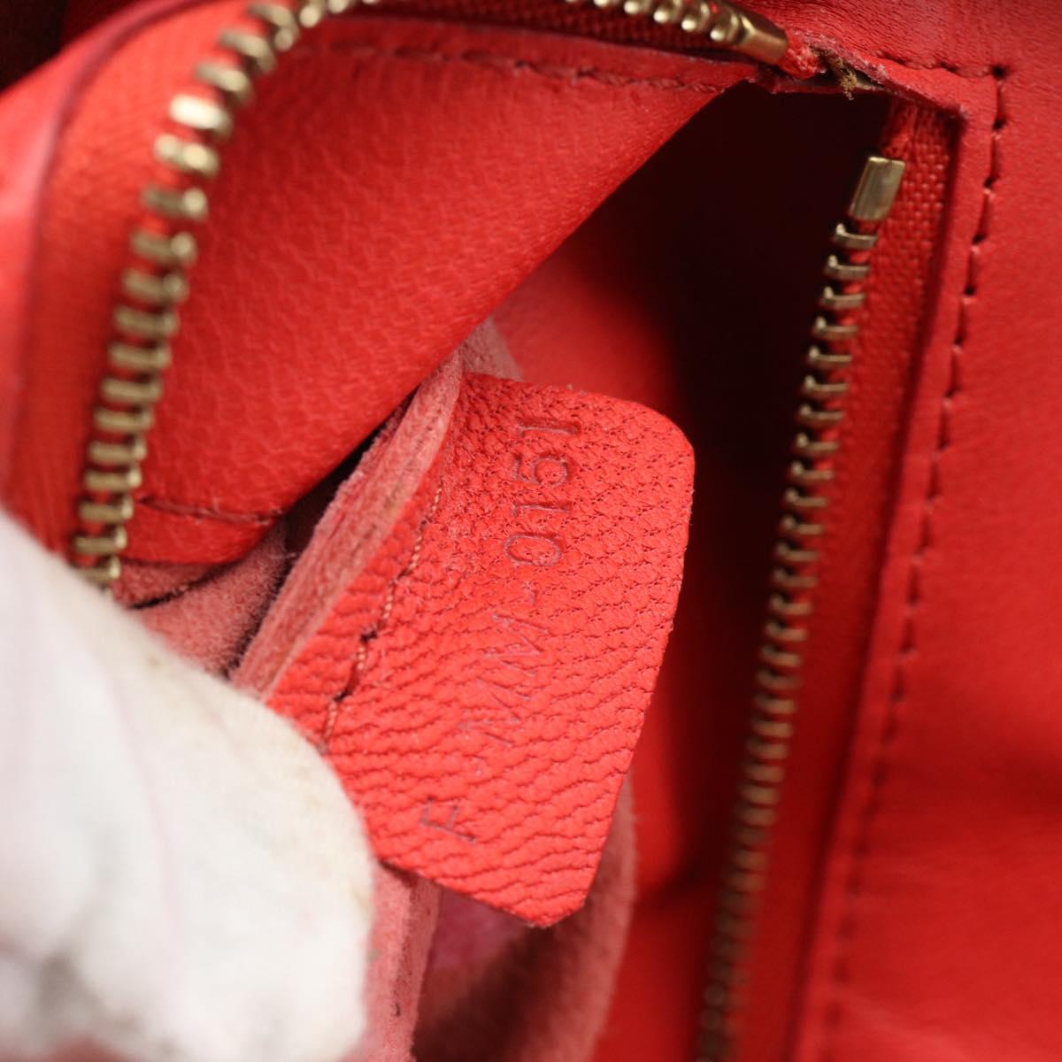 CELINE Tote Bag Leather Red Auth bs15628