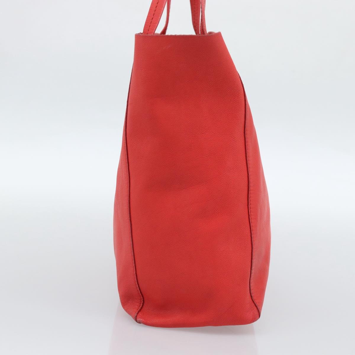 CELINE Tote Bag Leather Red Auth bs15628