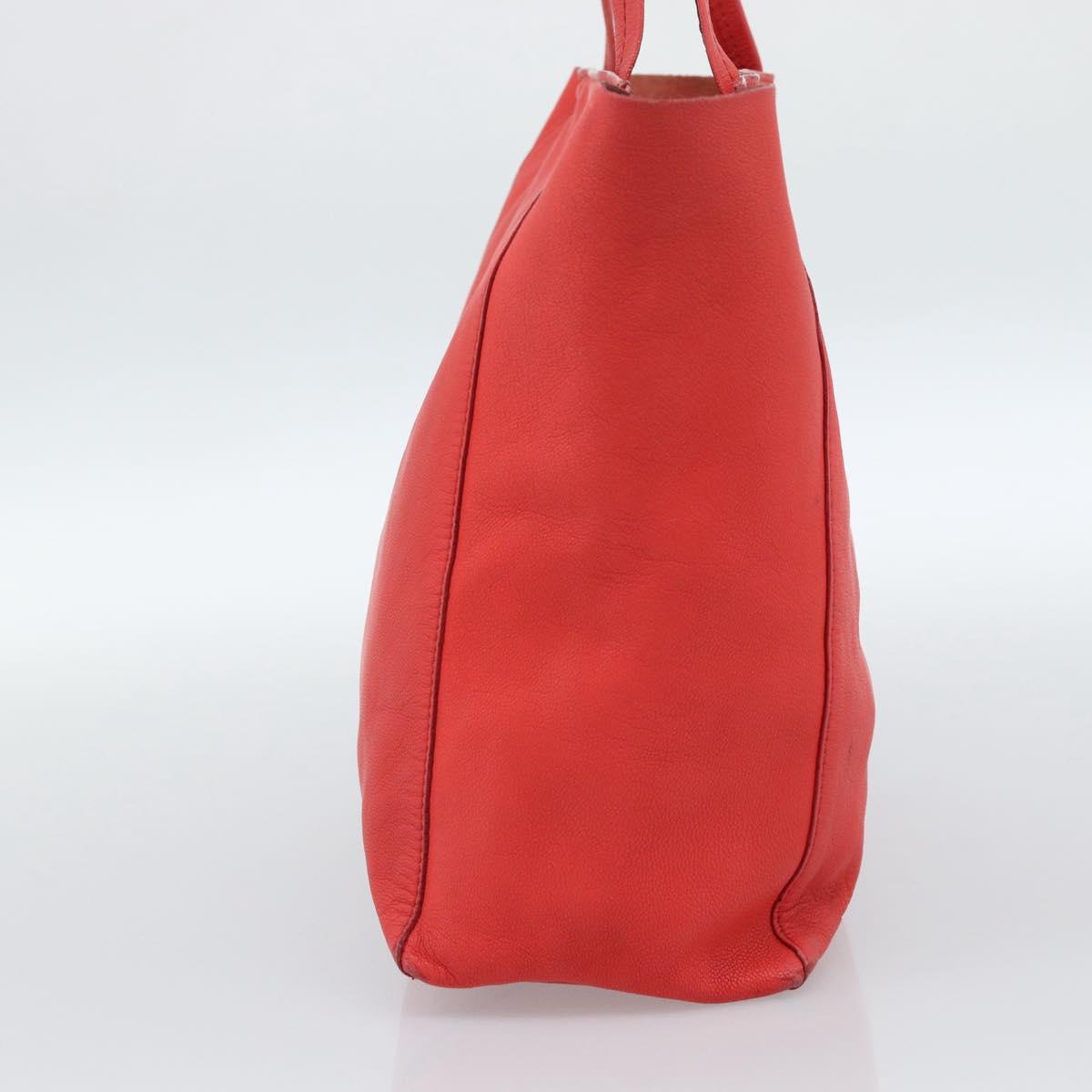 CELINE Tote Bag Leather Red Auth bs15628