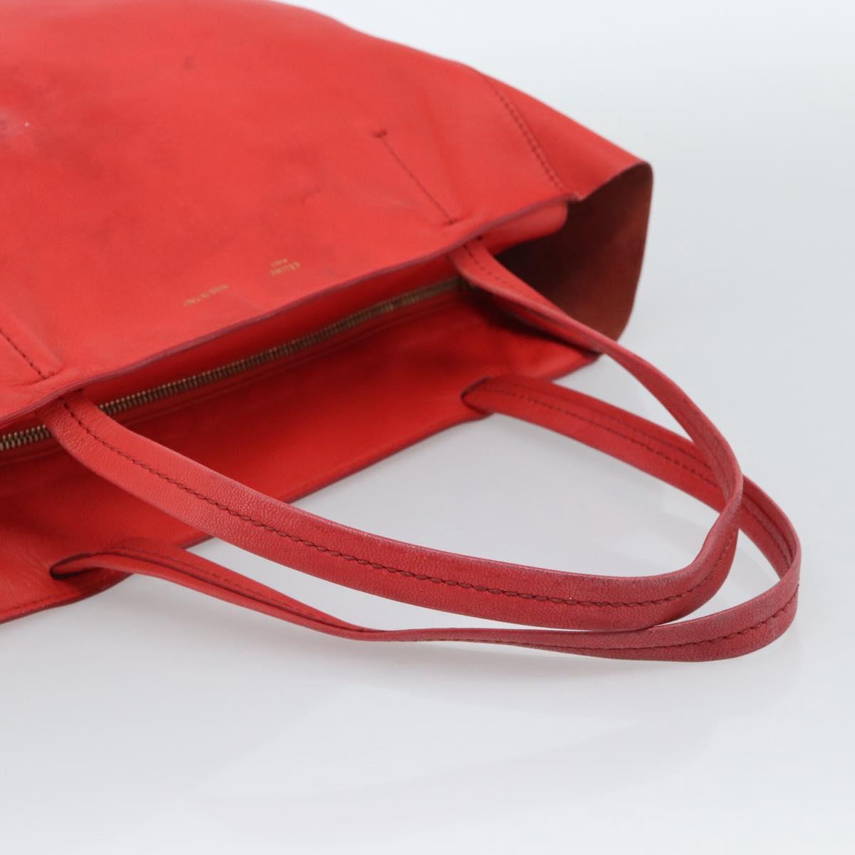 CELINE Tote Bag Leather Red Auth bs15628
