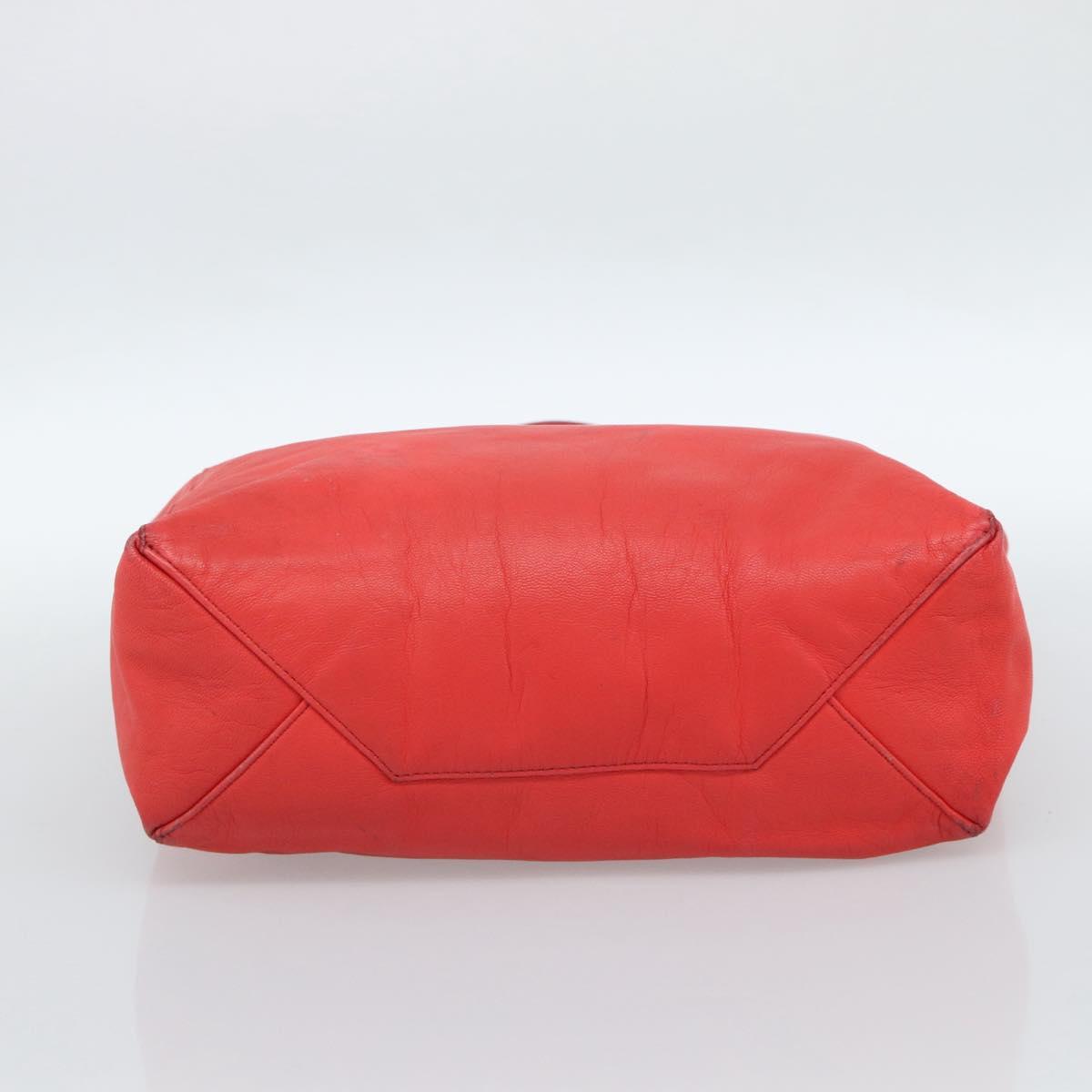 CELINE Tote Bag Leather Red Auth bs15628
