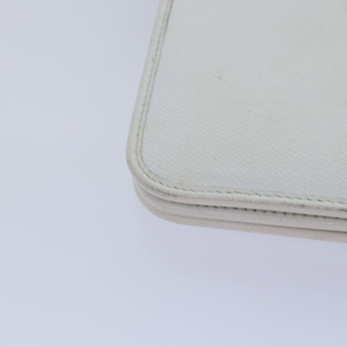 Christian Dior Shoulder Bag Leather White Auth bs16301