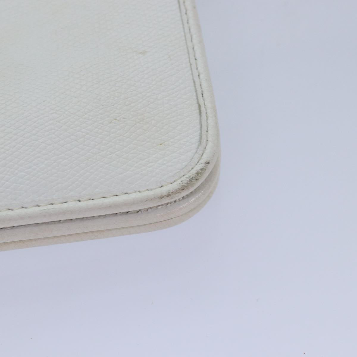 Christian Dior Shoulder Bag Leather White Auth bs16301