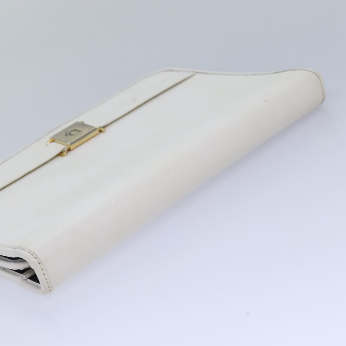 Christian Dior Shoulder Bag Leather White Auth bs16301