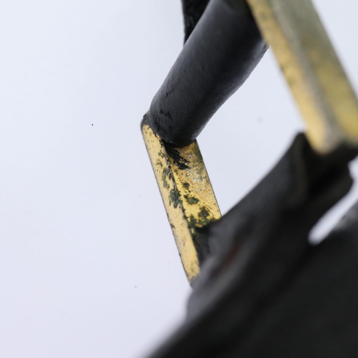 CHANEL Hand Bag Calf Skin Black CC Auth bs16380