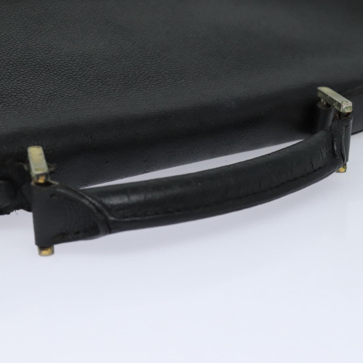 CHANEL Hand Bag Calf Skin Black CC Auth bs16380