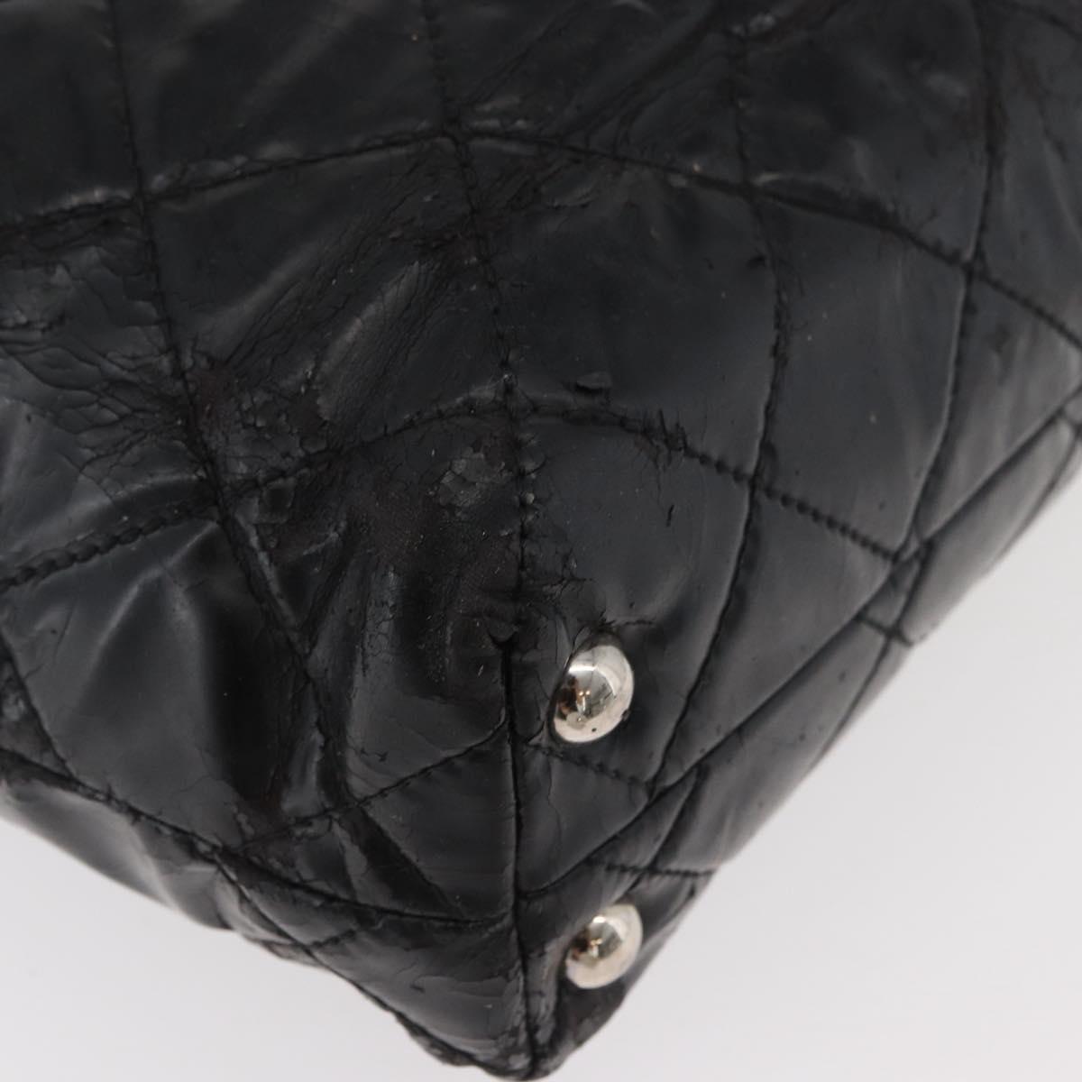 CHANEL Matelasse Chain Tote Bag Leather Black CC Auth bs16447