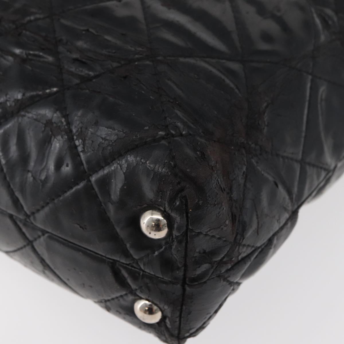 CHANEL Matelasse Chain Tote Bag Leather Black CC Auth bs16447