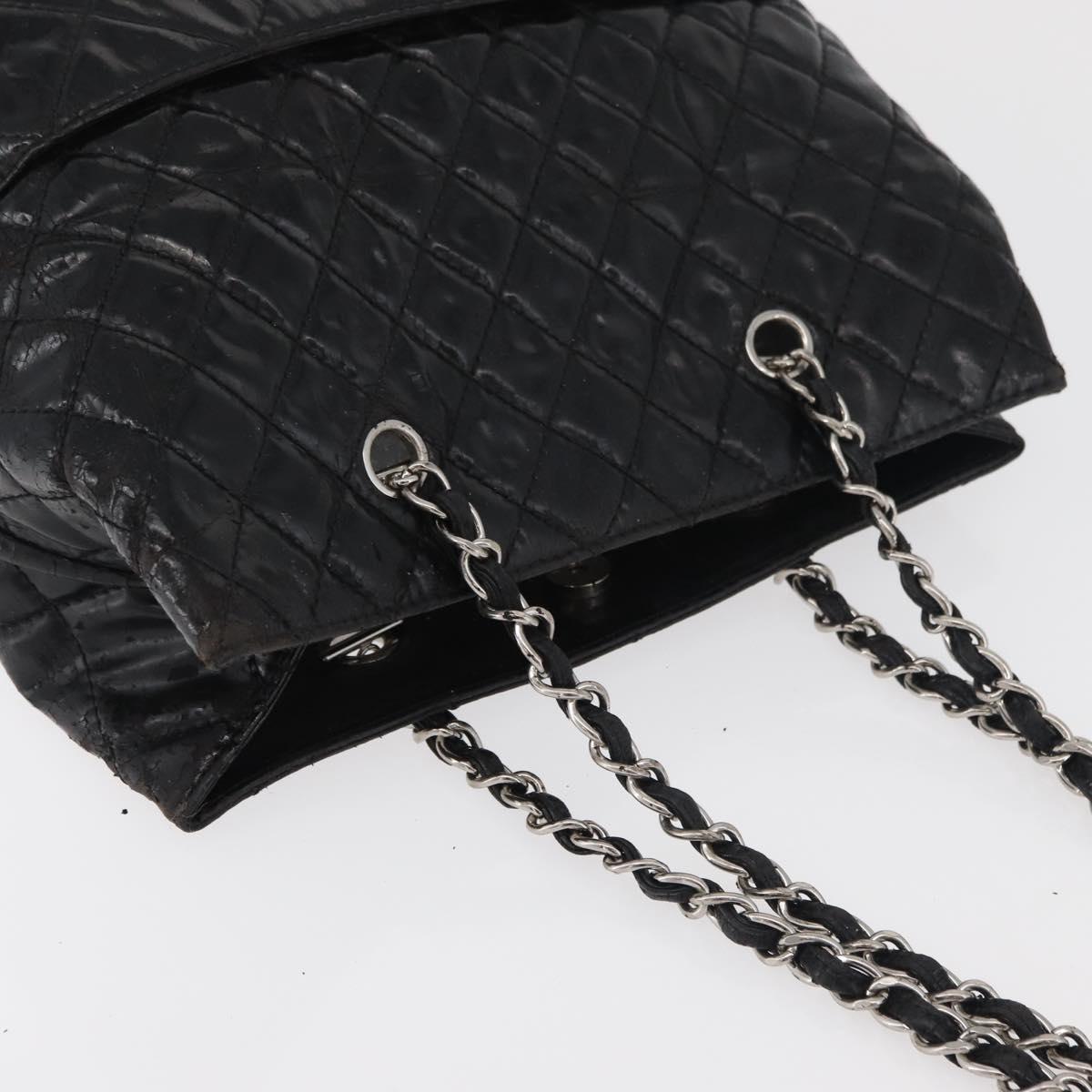 CHANEL Matelasse Chain Tote Bag Leather Black CC Auth bs16447