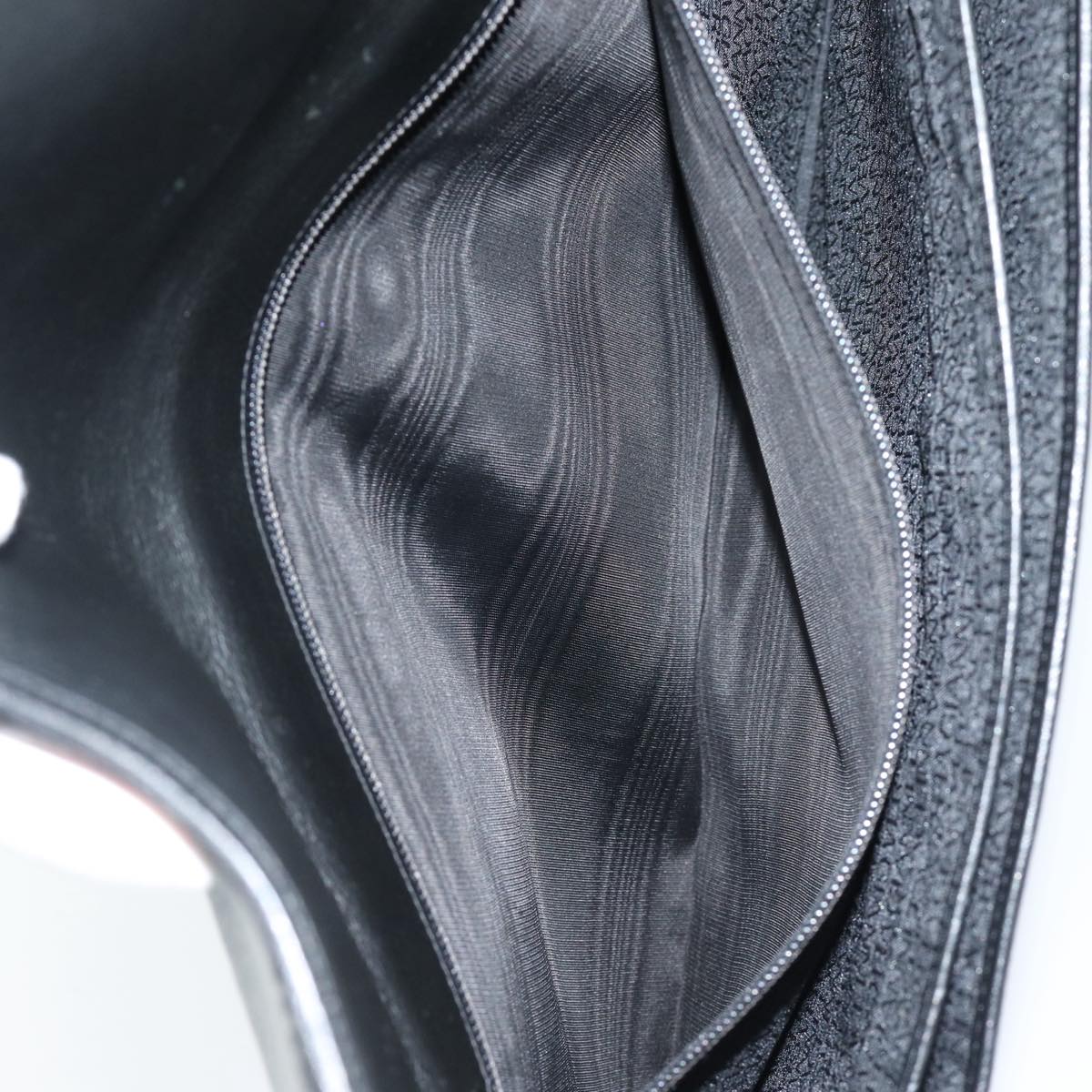 Gianni Versace Document Case Business Bag Leather Black Gold Auth bs16564