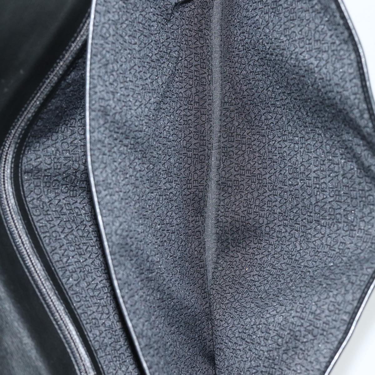 Gianni Versace Document Case Business Bag Leather Black Gold Auth bs16564