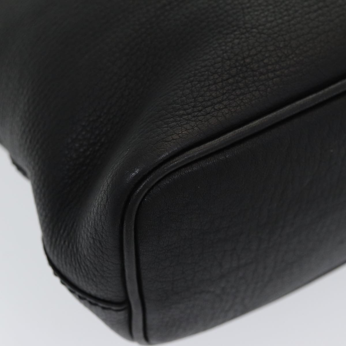 Burberrys Hand Bag Leather Black Auth bs16614