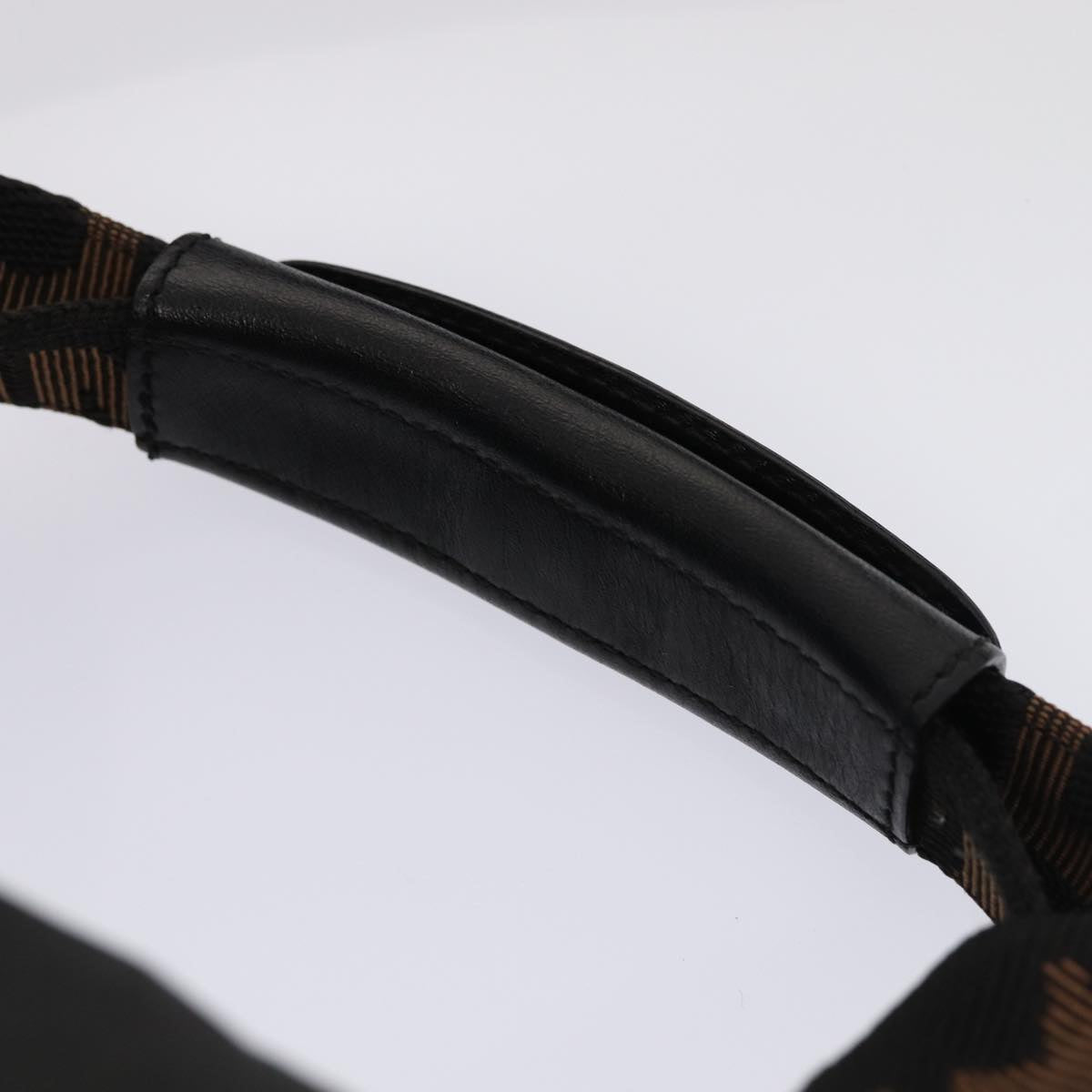 FENDI Hand Bag Canvas 2way Black Brown Auth bs16831