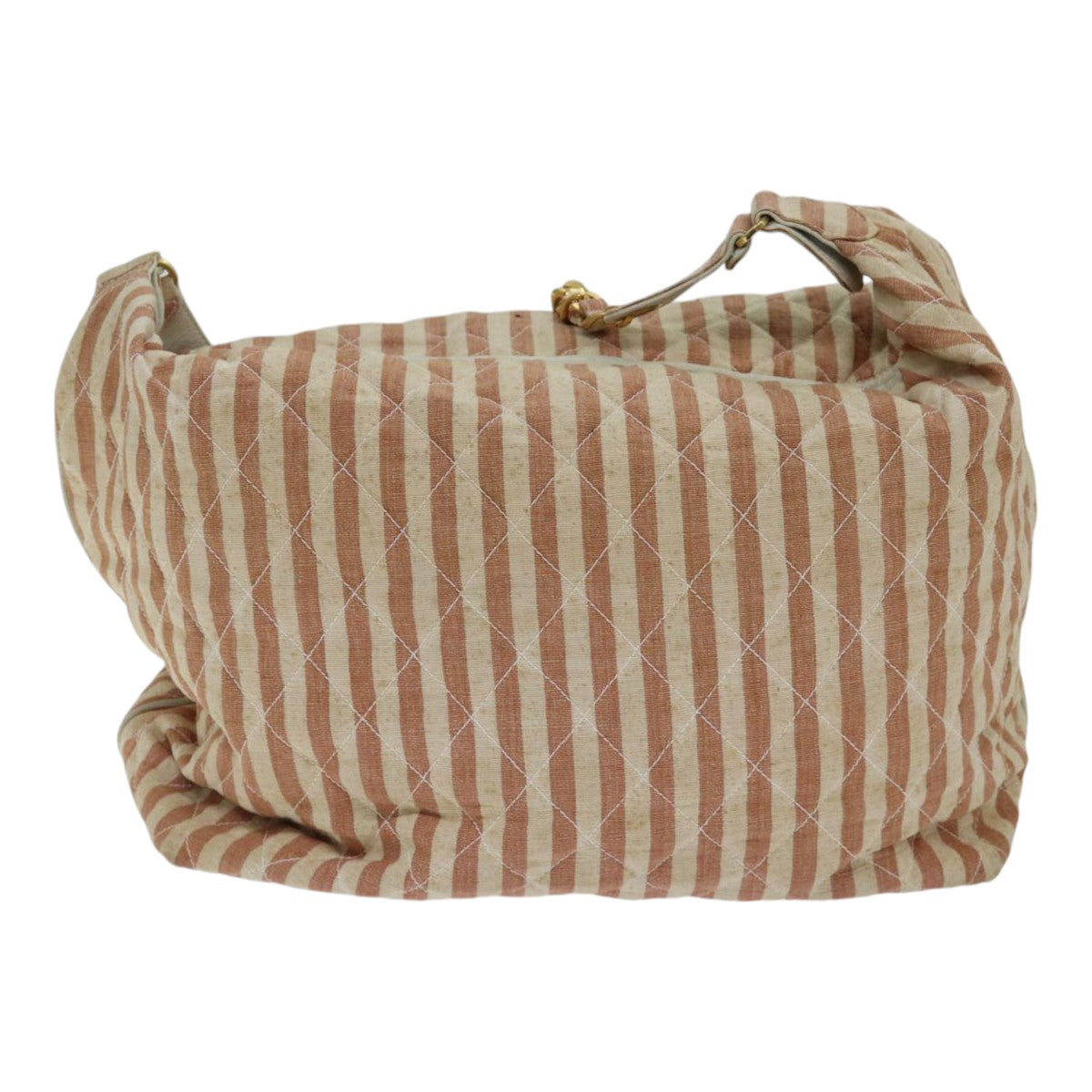 CHANEL Matelasse Chain Shoulder Bag Canvas Red Gold CC Auth bs17125