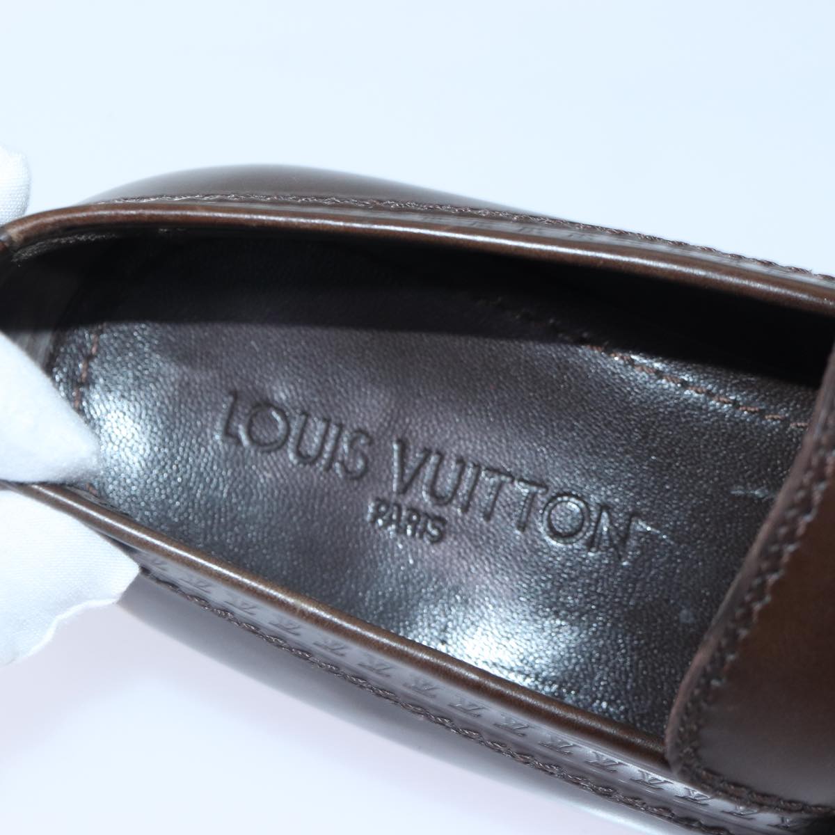 LOUIS VUITTON shoes Leather 7 Brown LV Auth bs17139