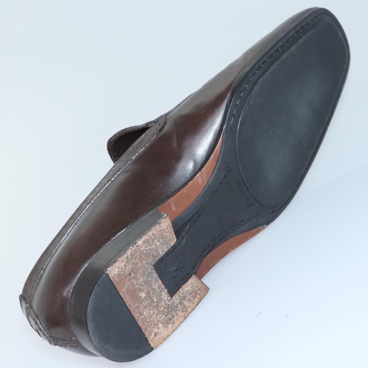 LOUIS VUITTON shoes Leather 7 Brown LV Auth bs17139