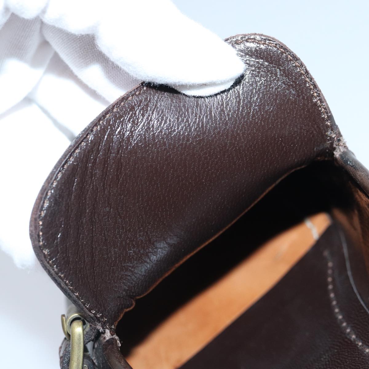 LOUIS VUITTON shoes Leather 7 Brown LV Auth bs17139