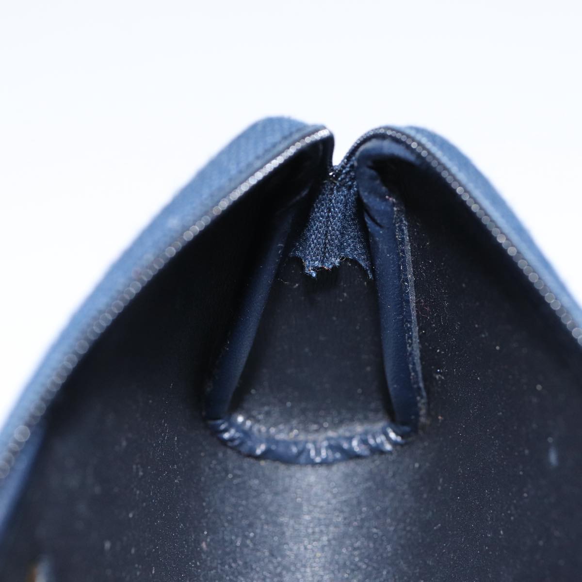 Christian Dior Trotter Canvas Pouch Navy Gold Auth bs17208