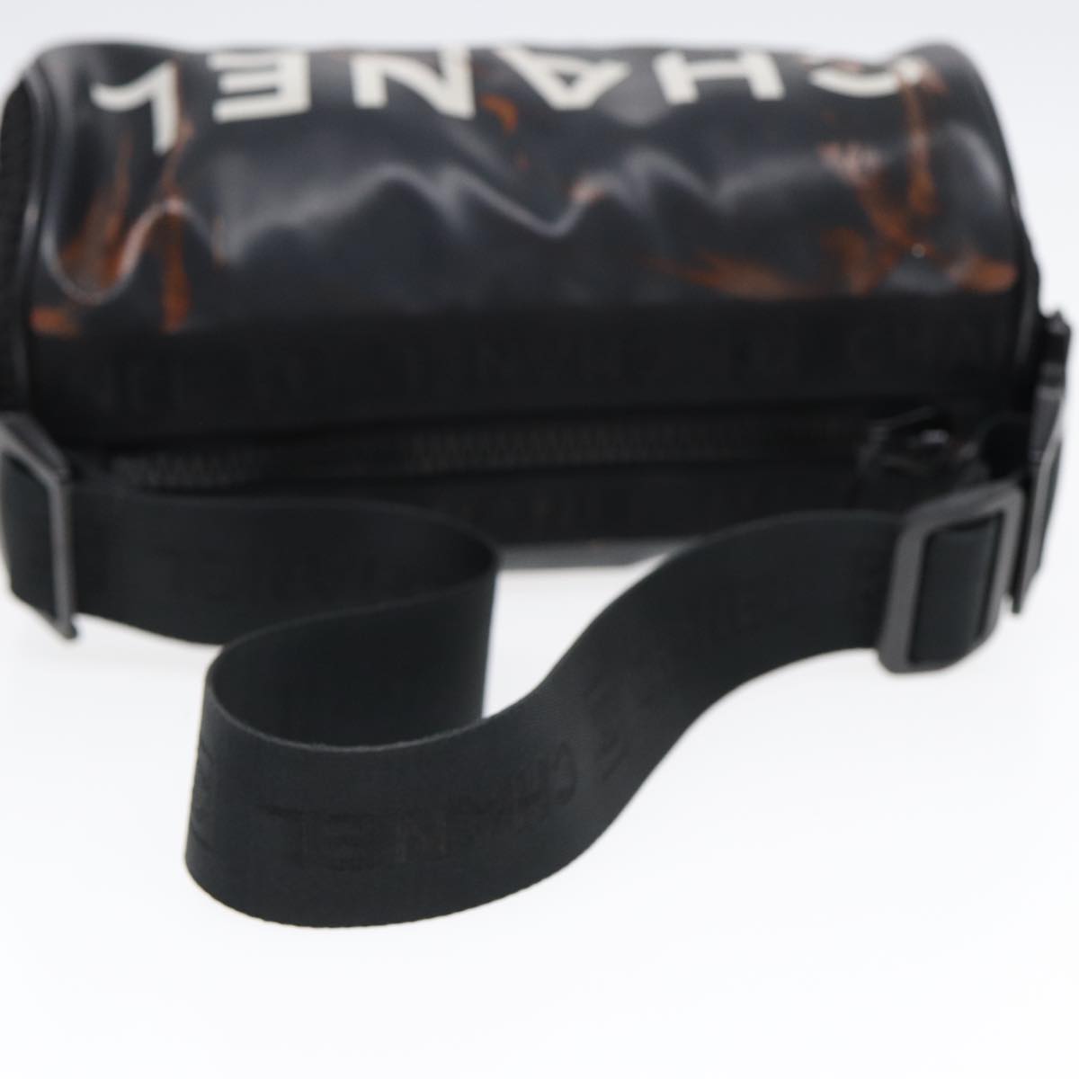 CHANEL Sports Line Shoulder Bag Nylon Black CC Auth bs17222