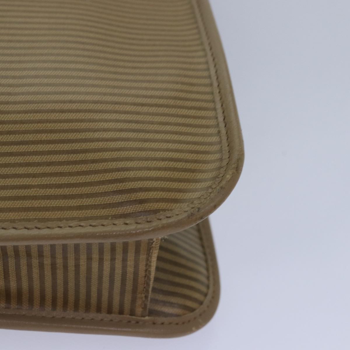 SAINT LAURENT Shoulder Bag PVC Beige Gold Auth bs17304