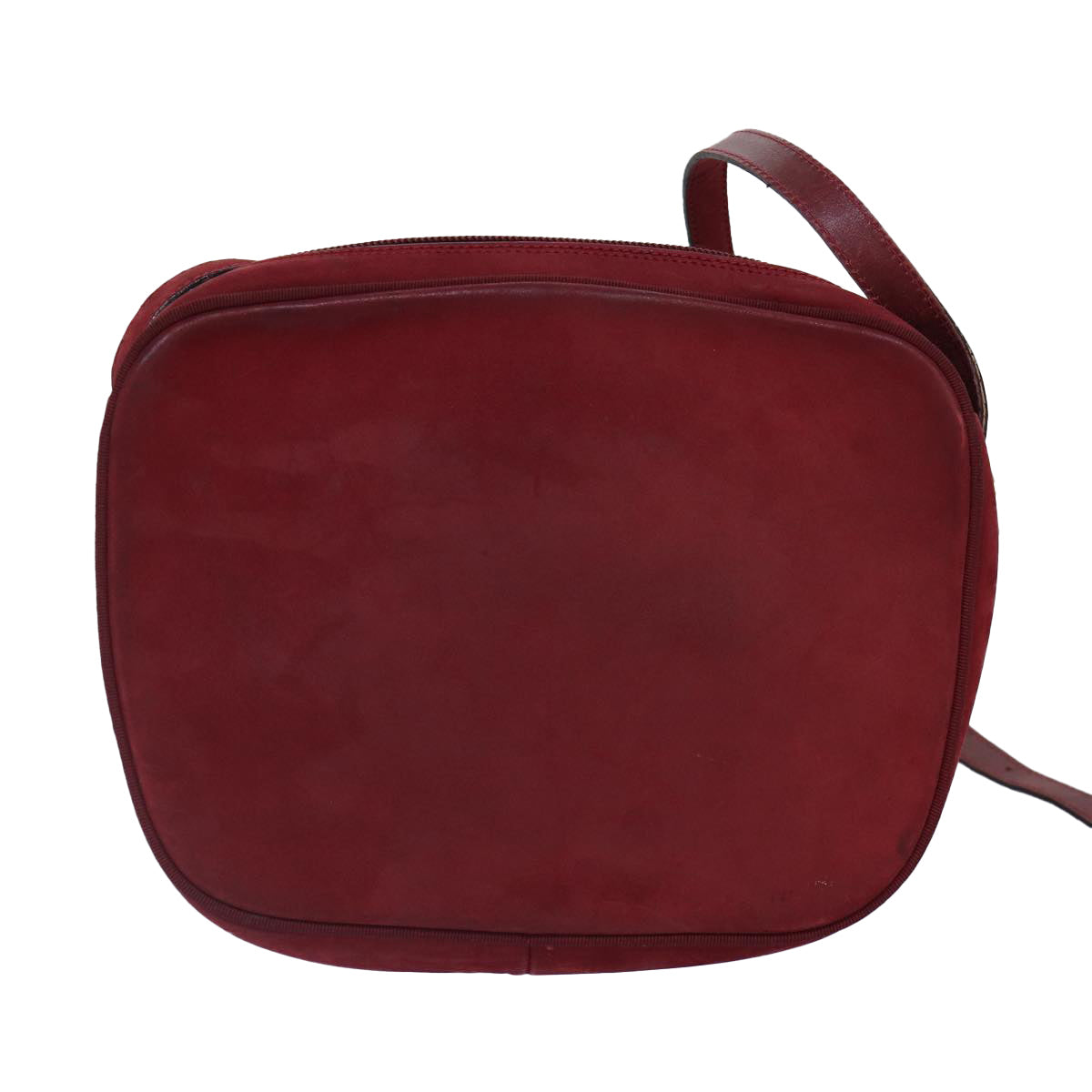Salvatore Ferragamo Shoulder Bag Suede Red Gold Auth bs17335