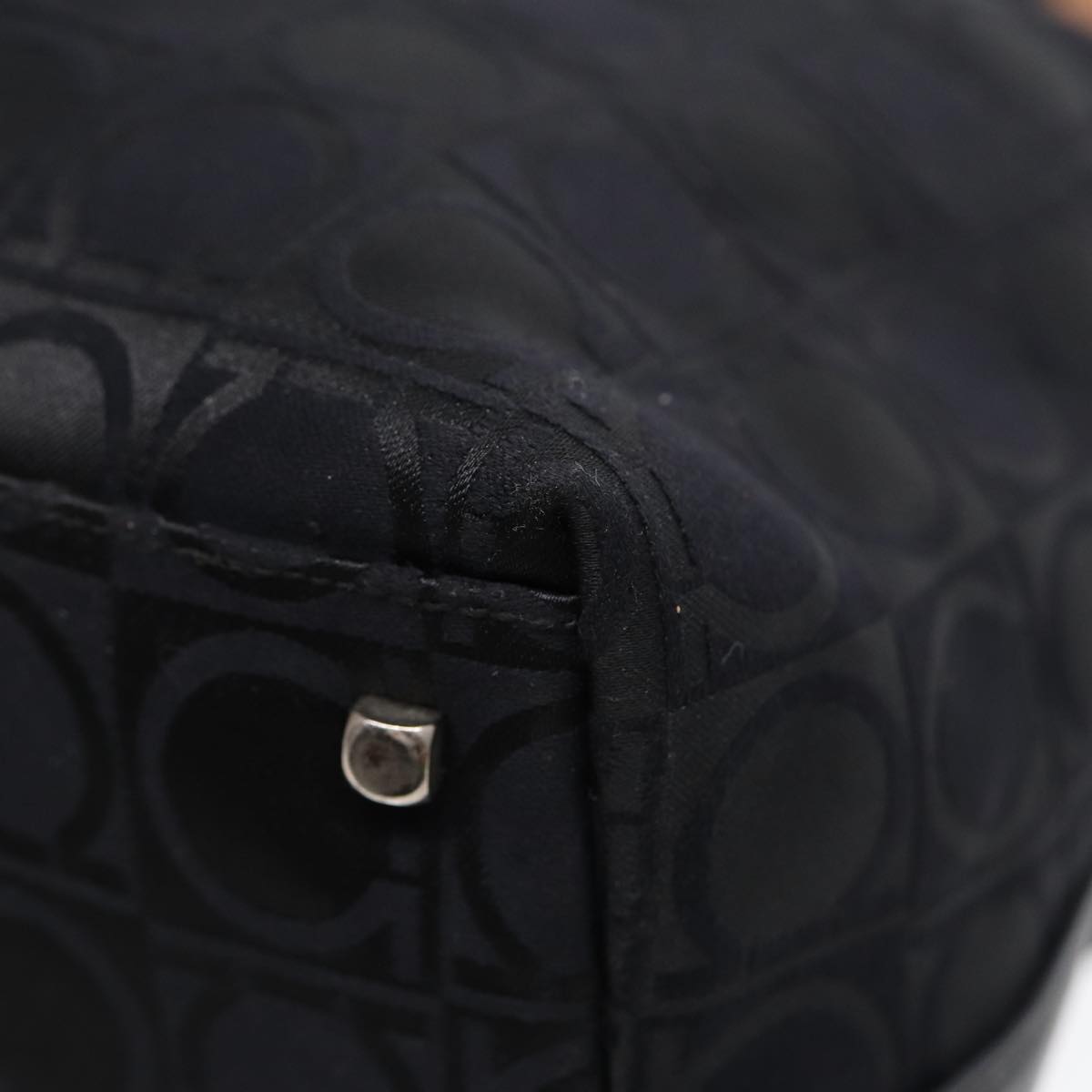 Salvatore Ferragamo Shoulder Bag Nylon Black Silver Auth bs17552