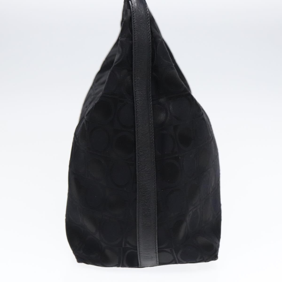 Salvatore Ferragamo Shoulder Bag Nylon Black Silver Auth bs17552