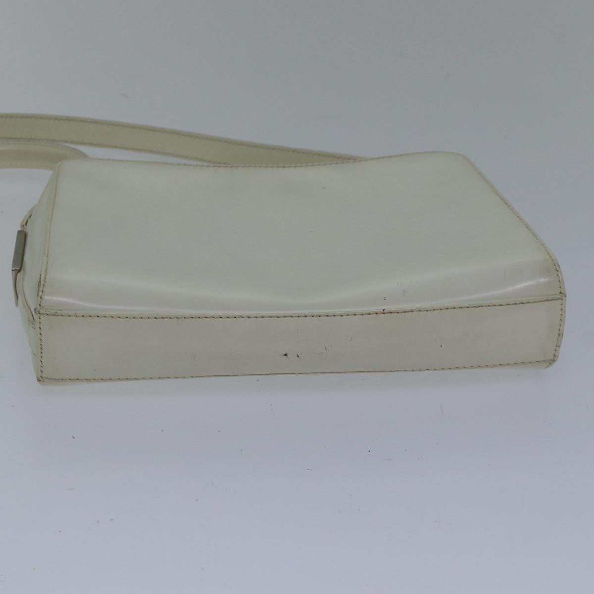 GUCCI Shoulder Bag Leather White Silver 007 1014 0274 Auth bs17611