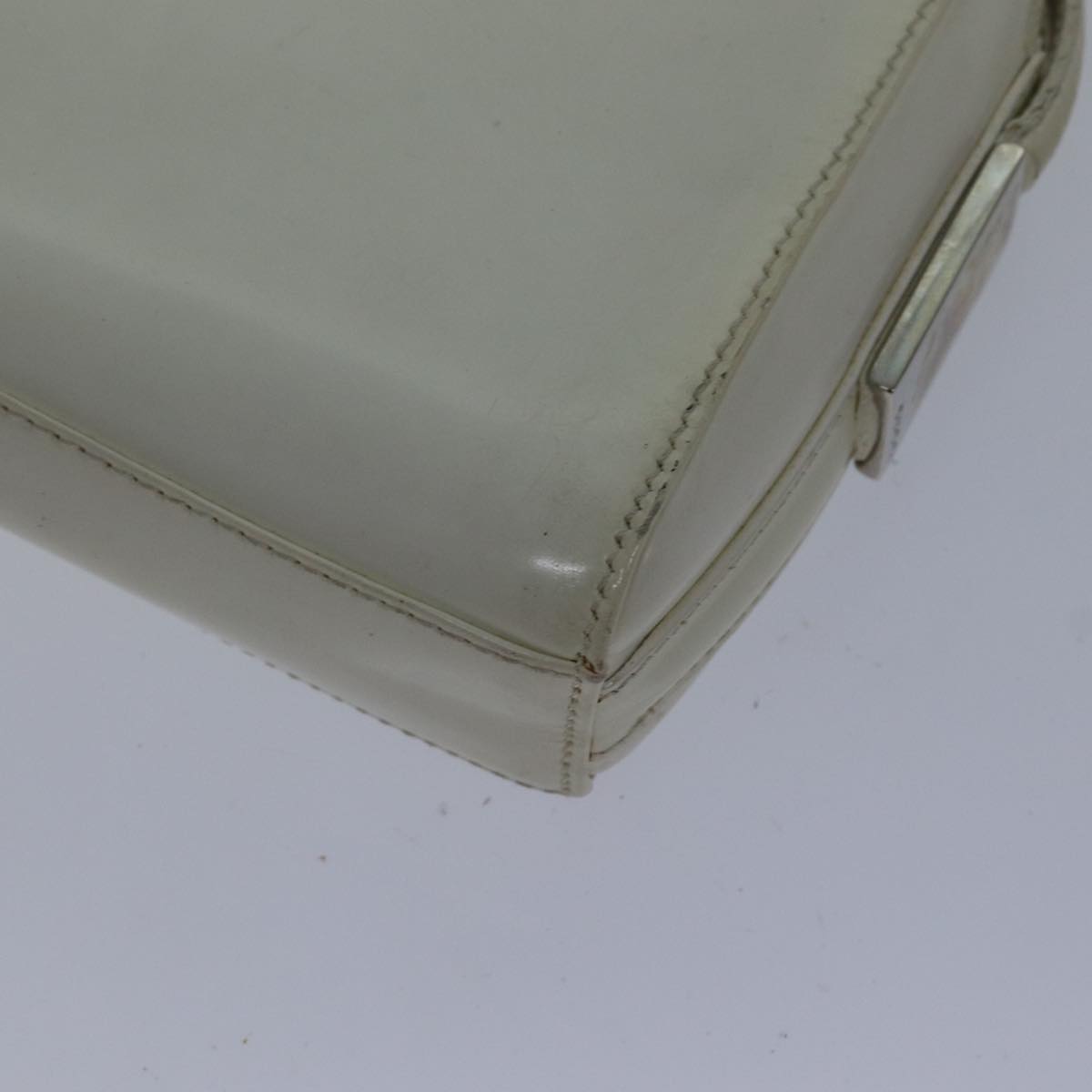 GUCCI Shoulder Bag Leather White Silver 007 1014 0274 Auth bs17611