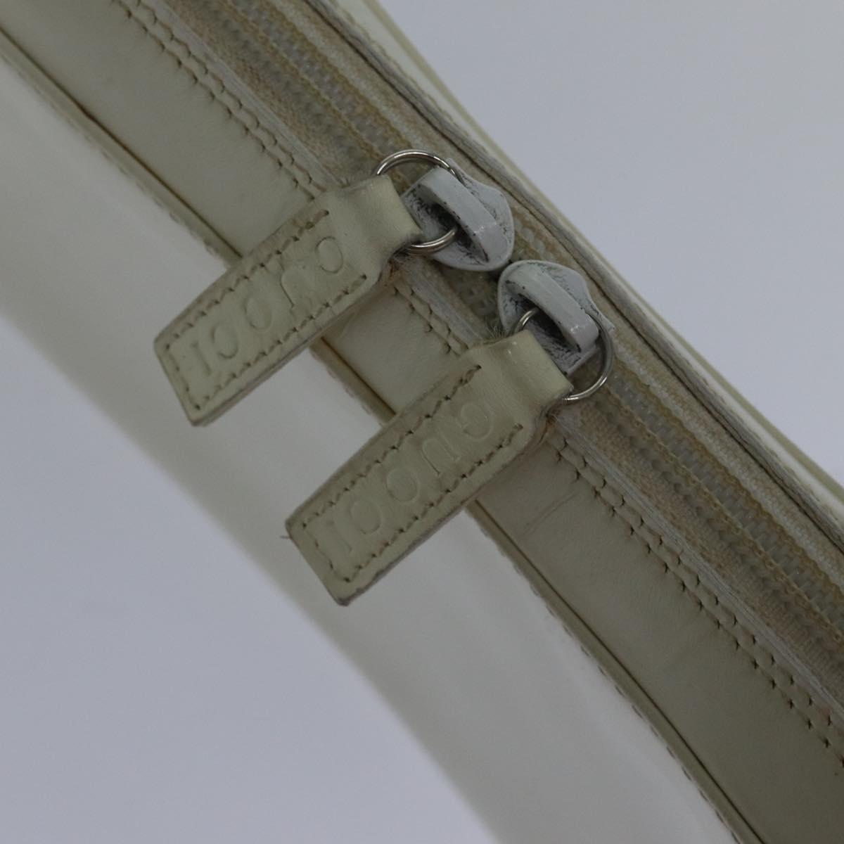 GUCCI Shoulder Bag Leather White Silver 007 1014 0274 Auth bs17611