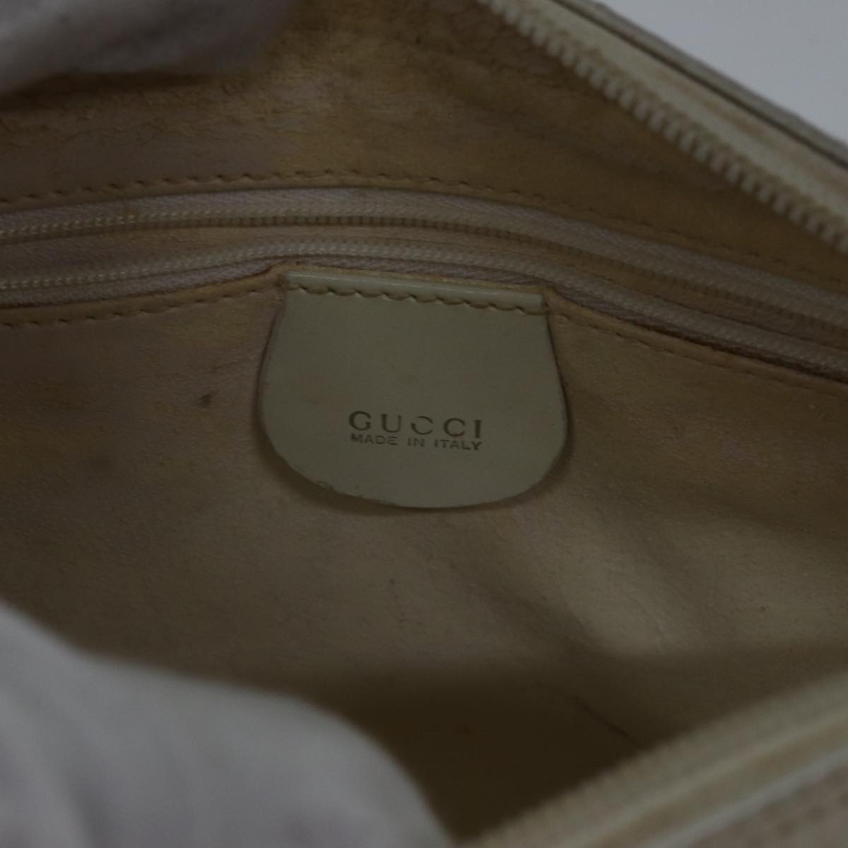 GUCCI Shoulder Bag Leather White Silver 007 1014 0274 Auth bs17611