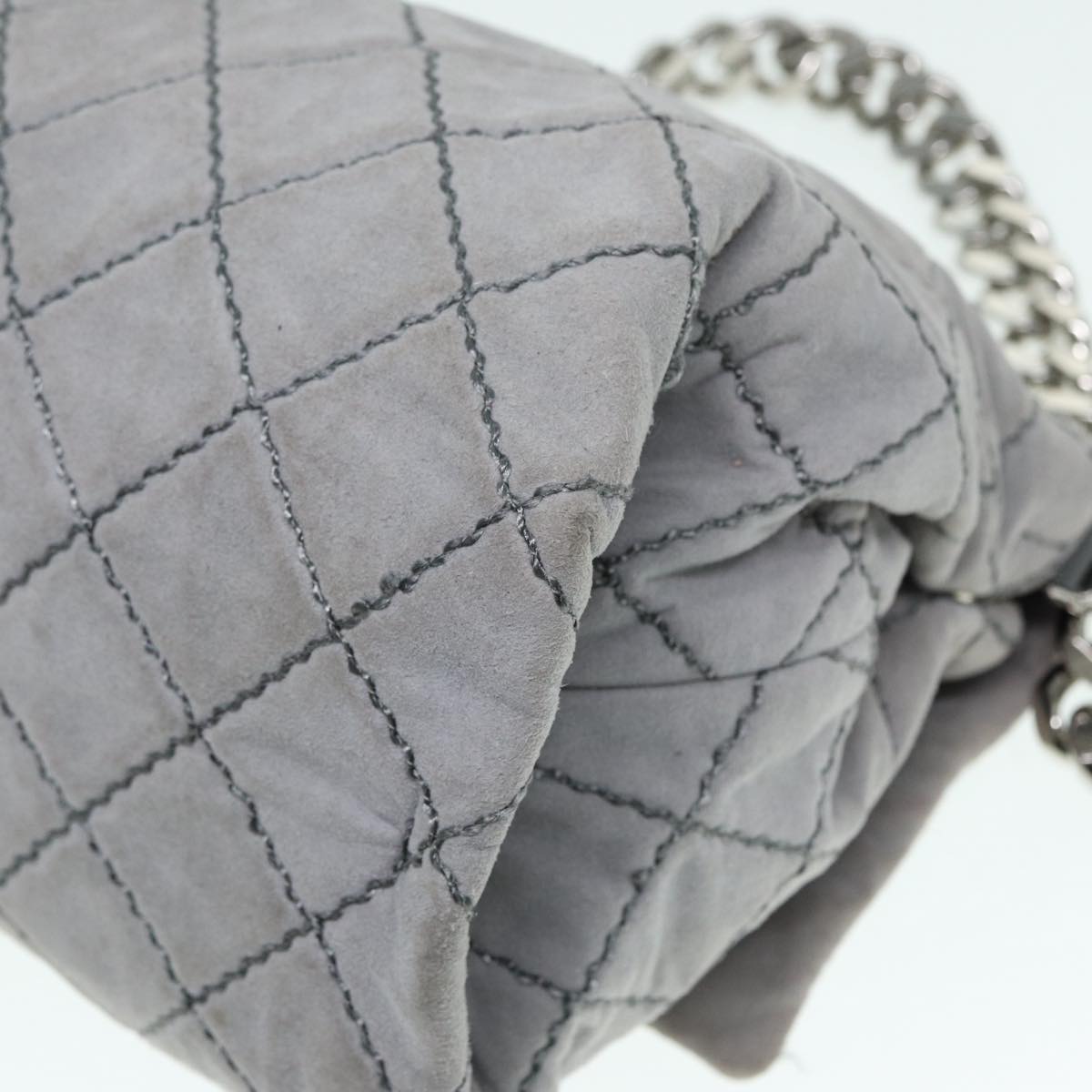 Stella MacCartney Chain Shoulder Bag polyester Gray Silver Auth bs17685