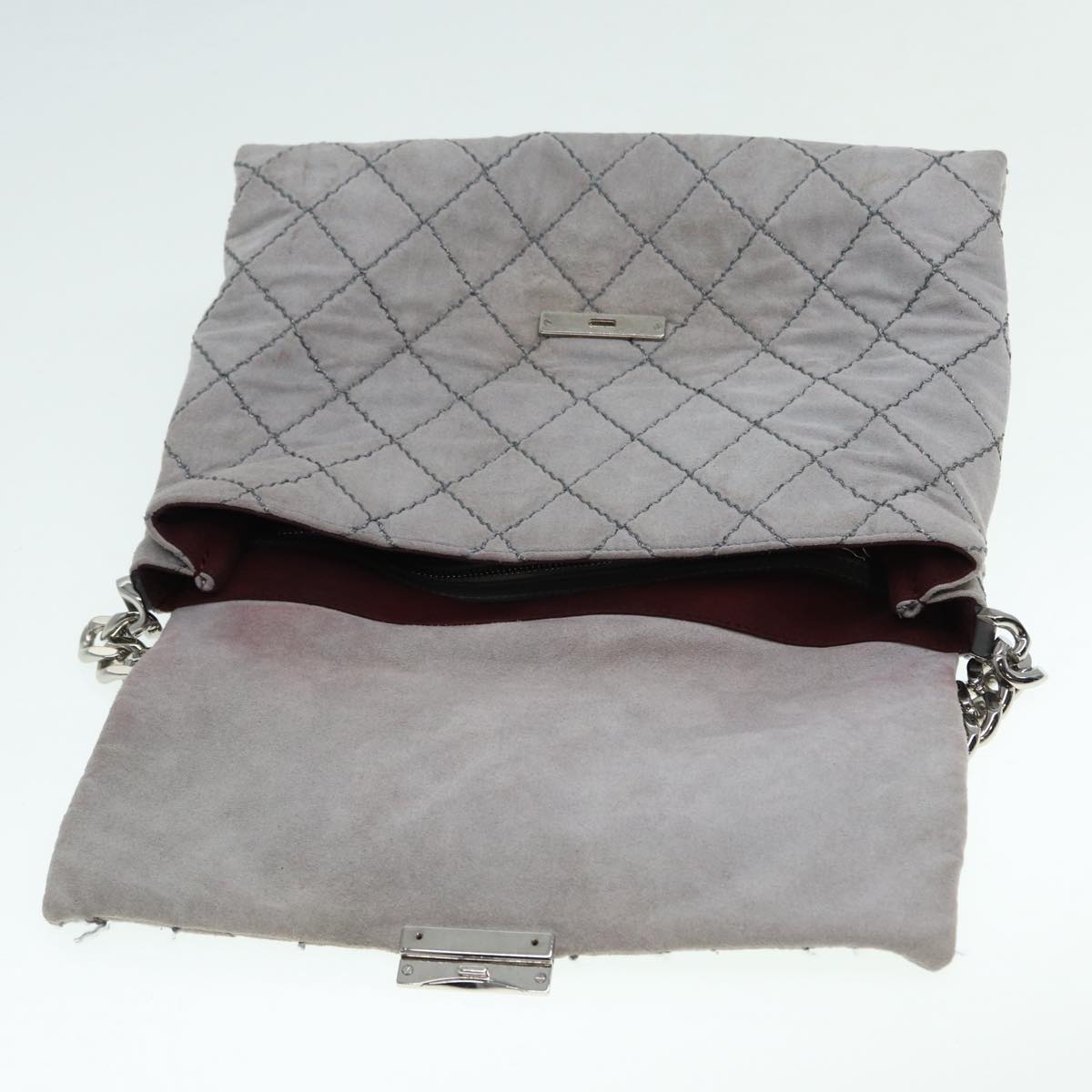 Stella MacCartney Chain Shoulder Bag polyester Gray Silver Auth bs17685