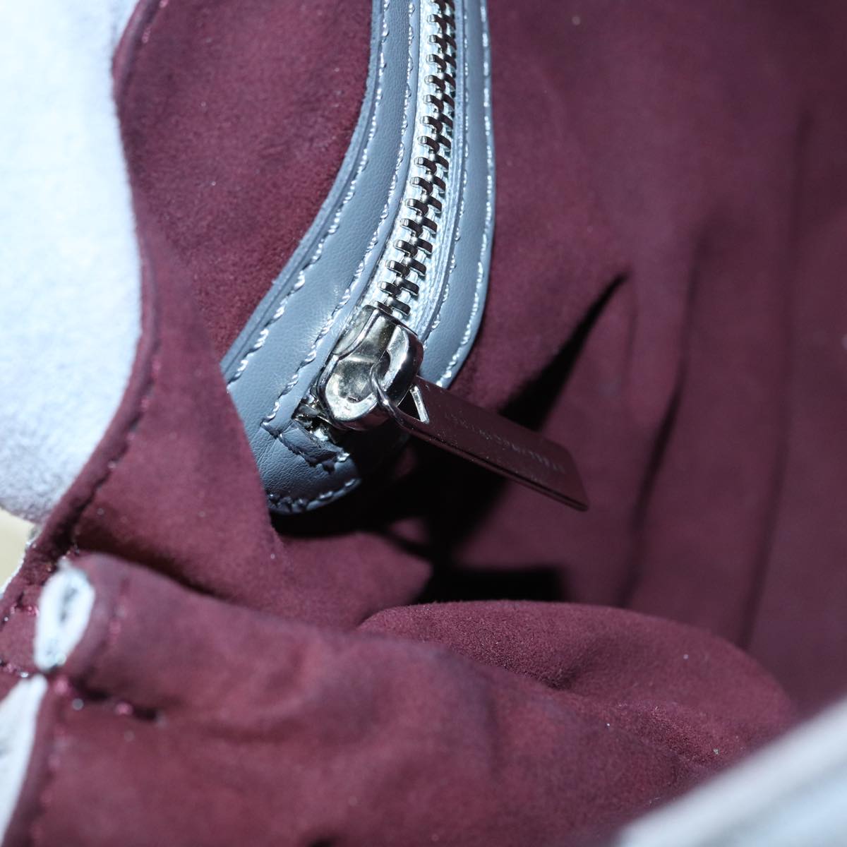 Stella MacCartney Chain Shoulder Bag polyester Gray Silver Auth bs17685