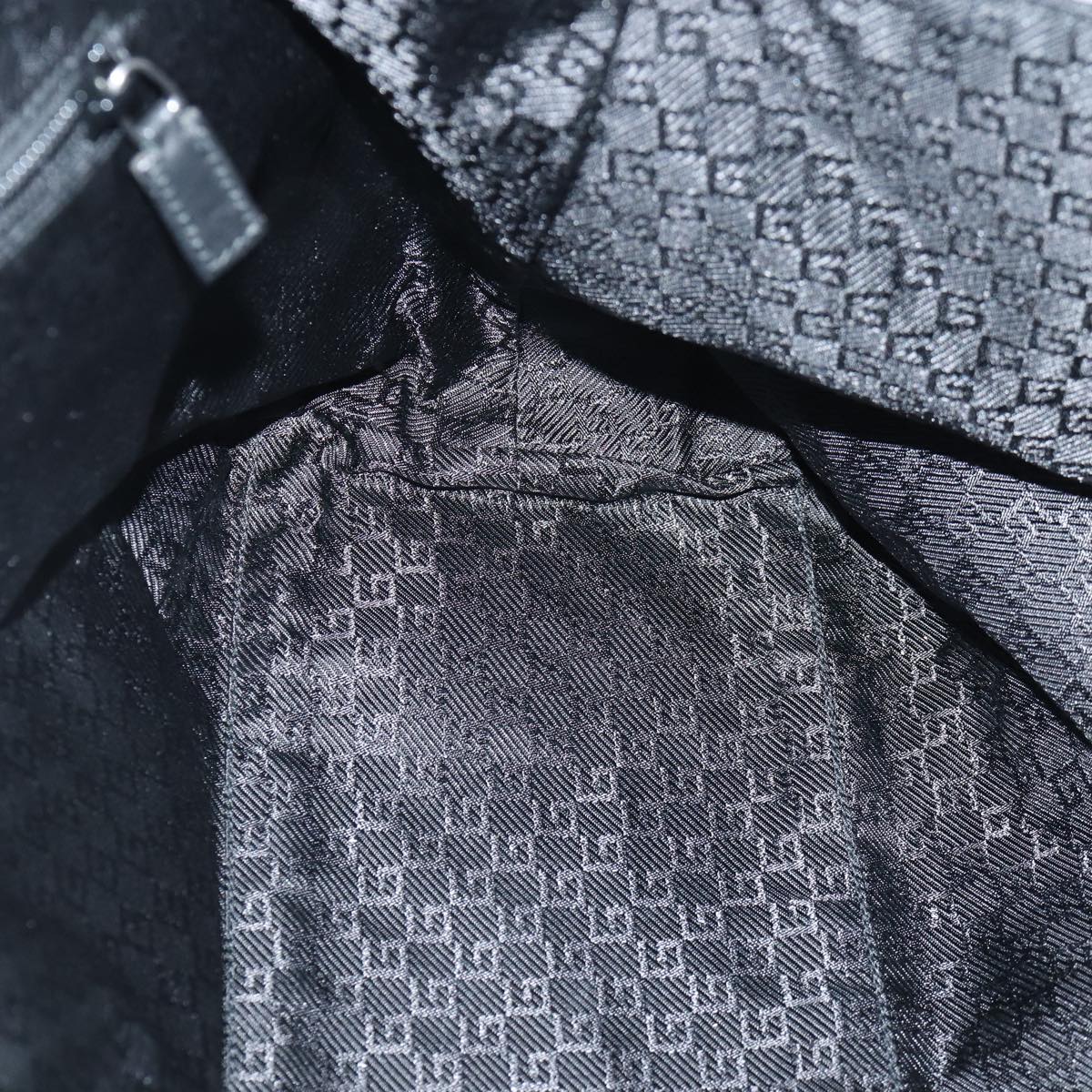 GUCCI Shoulder Bag Nylon Black Silver 122374 Auth bs17862