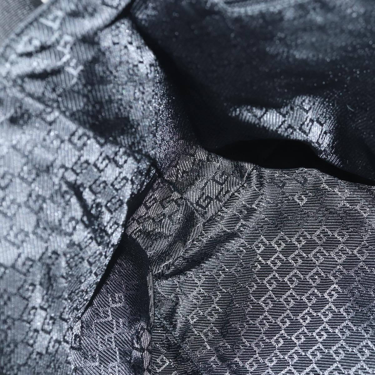 GUCCI Shoulder Bag Nylon Black Silver 122374 Auth bs17862