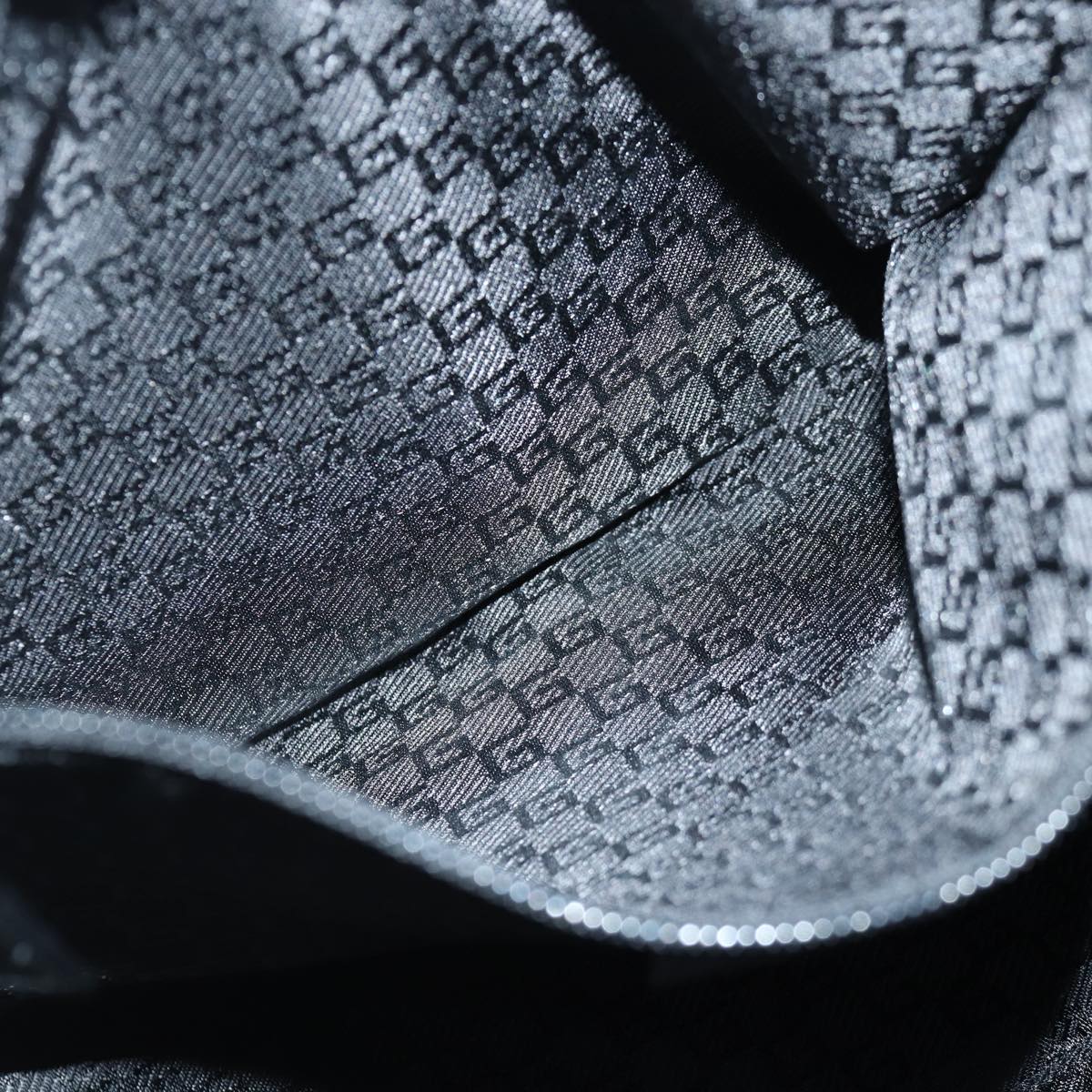 GUCCI Shoulder Bag Nylon Black Silver 122374 Auth bs17862