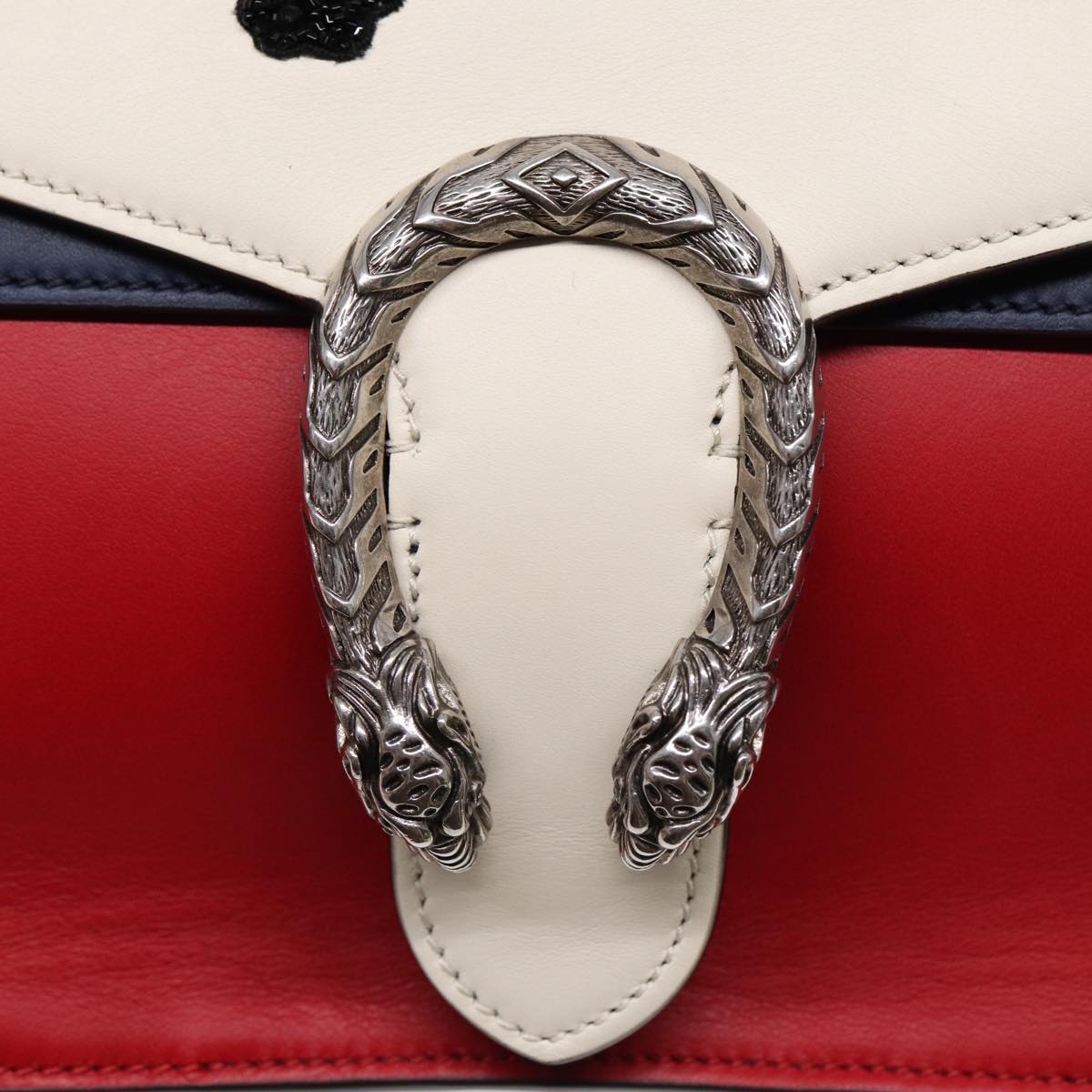 GUCCI Chain Dionysus Panther Shoulder Bag Leather Multicolor 403348 Auth bs17863V