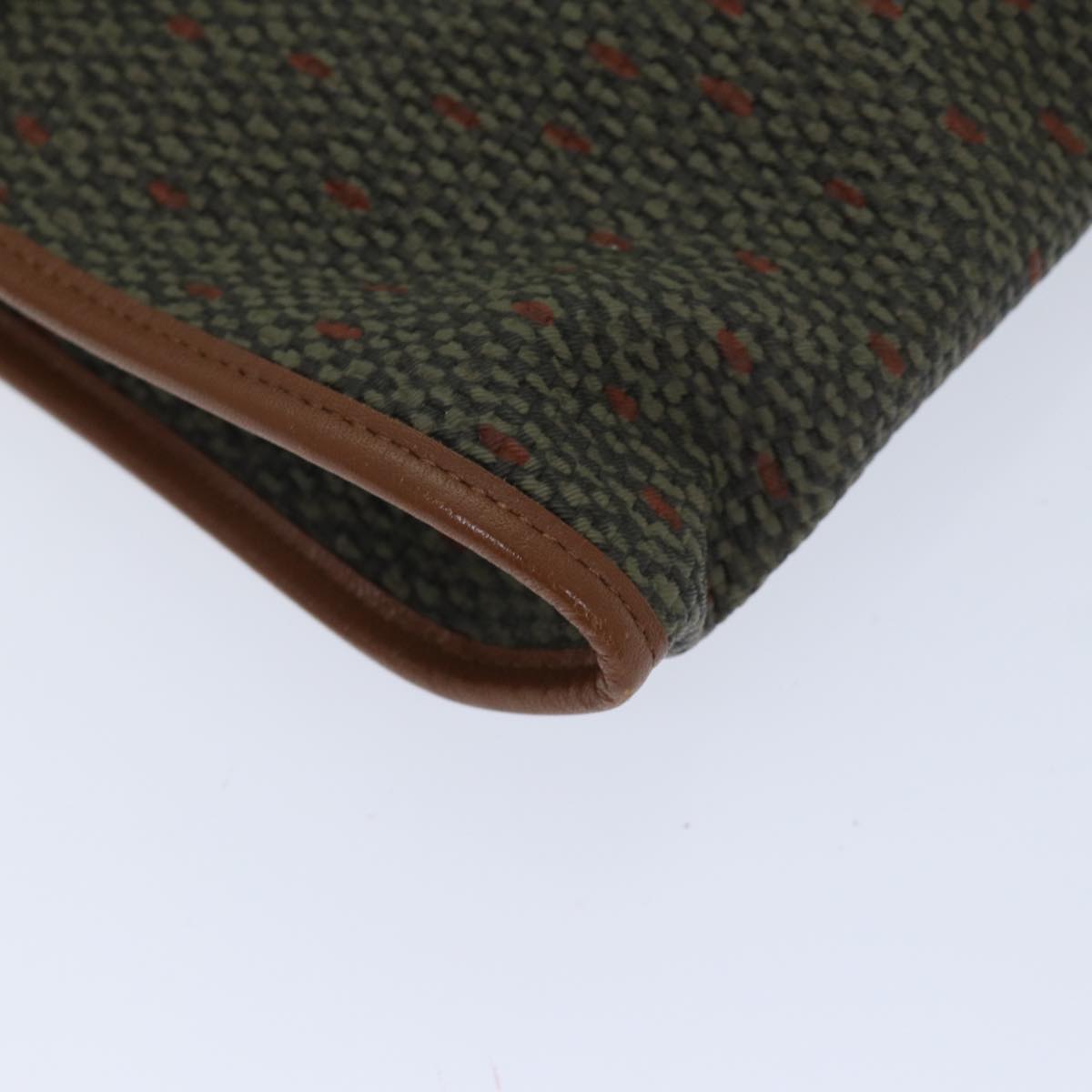 SAINT LAURENT Shoulder Bag PVC Leather Gold Green Auth bs17956