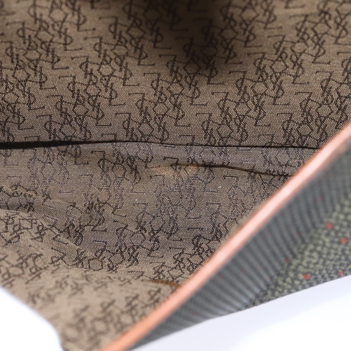 SAINT LAURENT Shoulder Bag PVC Leather Gold Green Auth bs17956