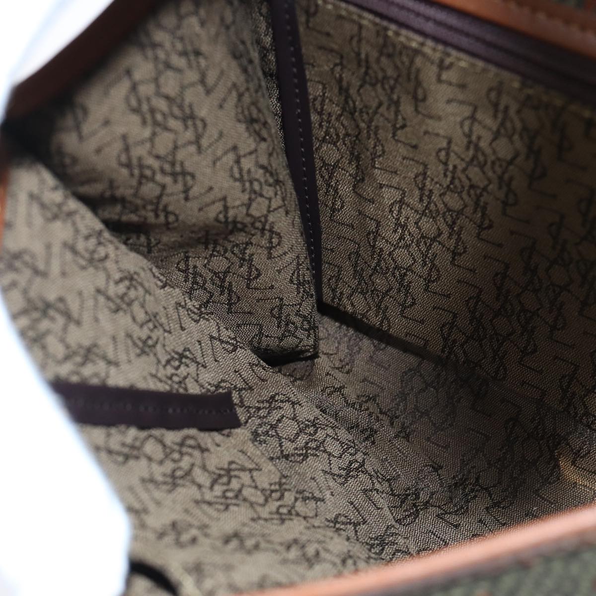 SAINT LAURENT Shoulder Bag PVC Leather Gold Green Auth bs17956