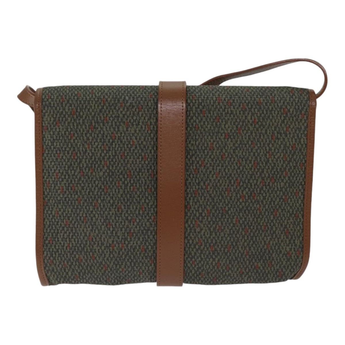 SAINT LAURENT Shoulder Bag PVC Leather Gold Green Auth bs17956