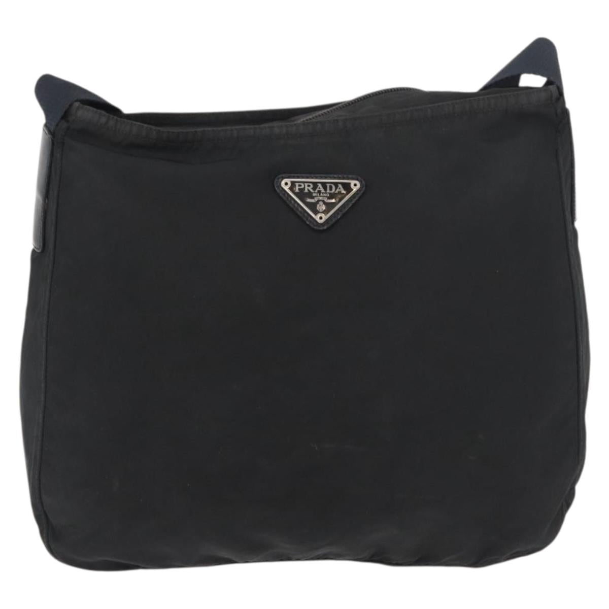 PRADA Shoulder Bag Nylon Black Auth bs18091